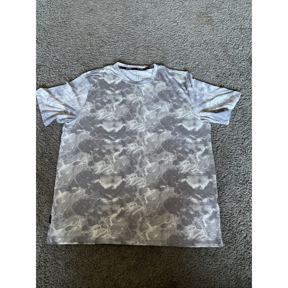 Spyder Rash Guard Shirt Mens M Grey Quick Dry UPF 30+ Surf Sun New